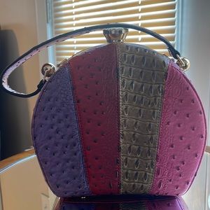 Multi color top handle bag